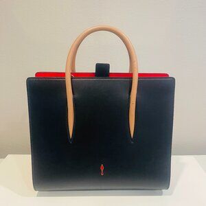 Christian Louboutin Paloma Medium Top Handle Bag – Black Calfskin with Spikes